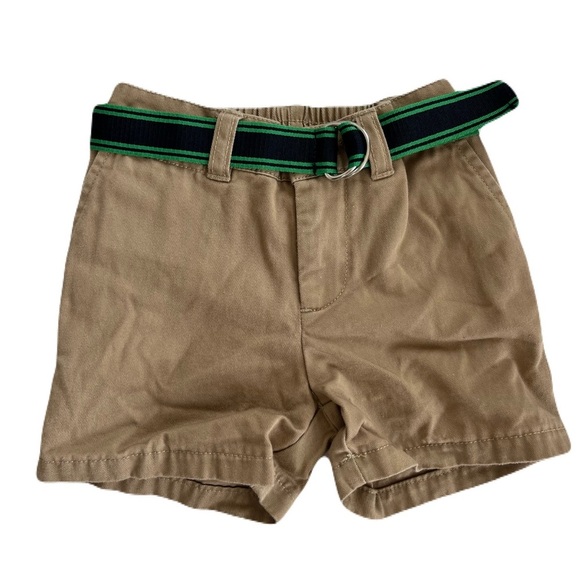 Ralph Lauren Tan Kids Shorts with Green Belt - Picture 1 of 3